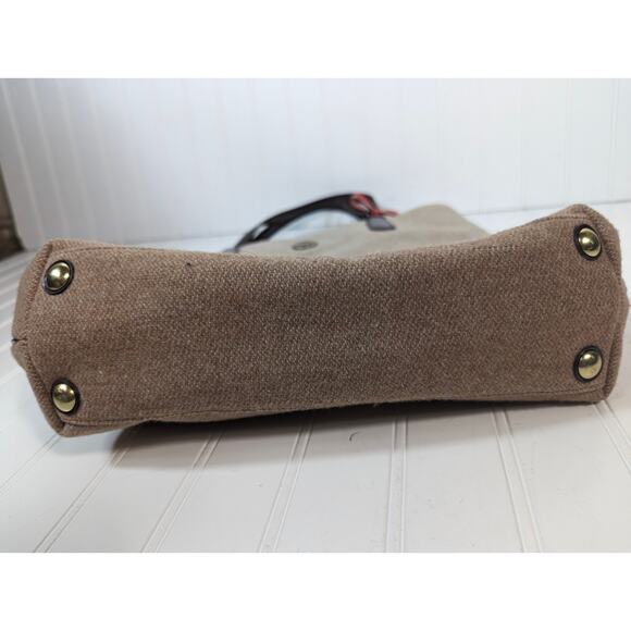 Coach F24665 Stripe North South Beige Wool Blend Tote - Picture 12 of 15